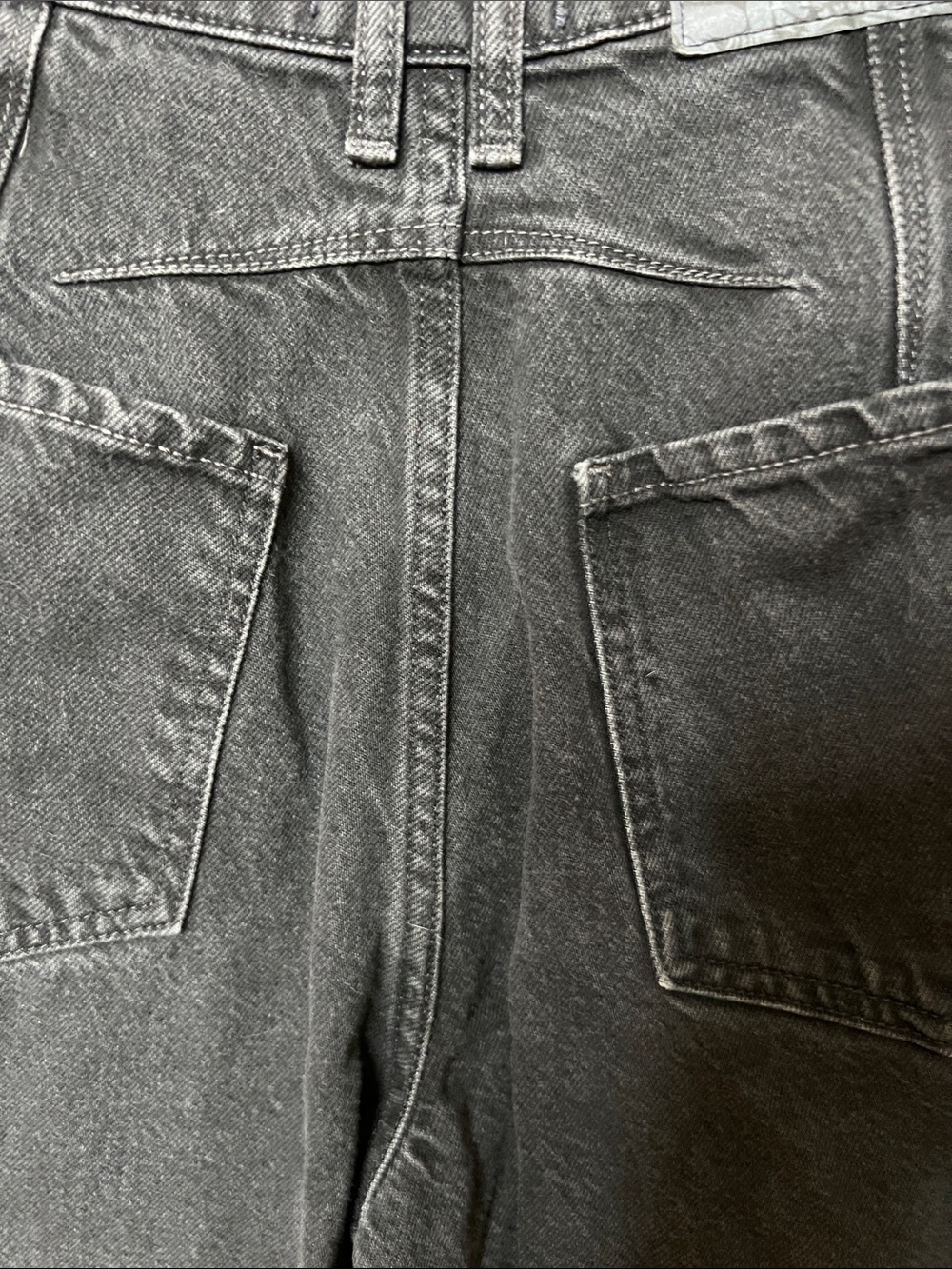 We The Free People Lucky You Mid Rise Barrel Jeans wash black button sound 29 - Picture 10 of 13